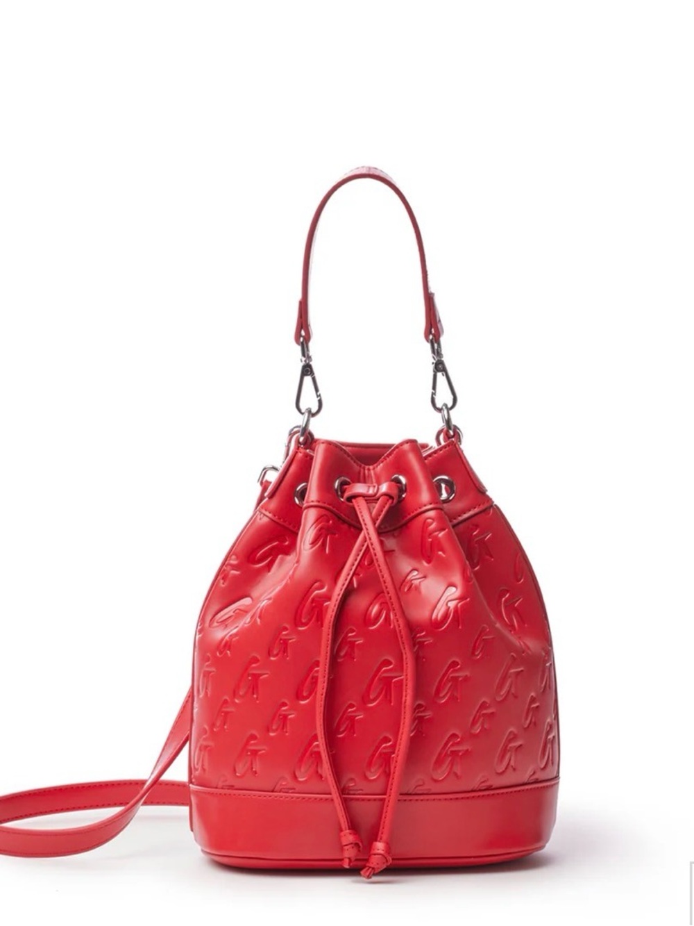 Glam-Aholic Lifestyle Medium Monogram Red Bucket Bag - Red